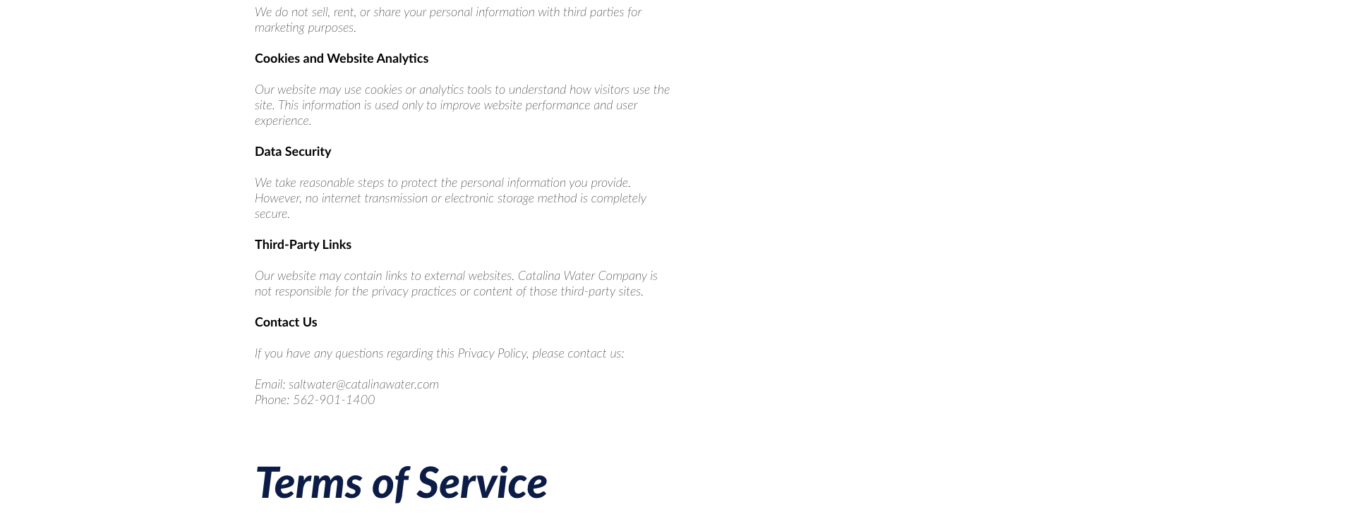Privacy Policy Section 2
